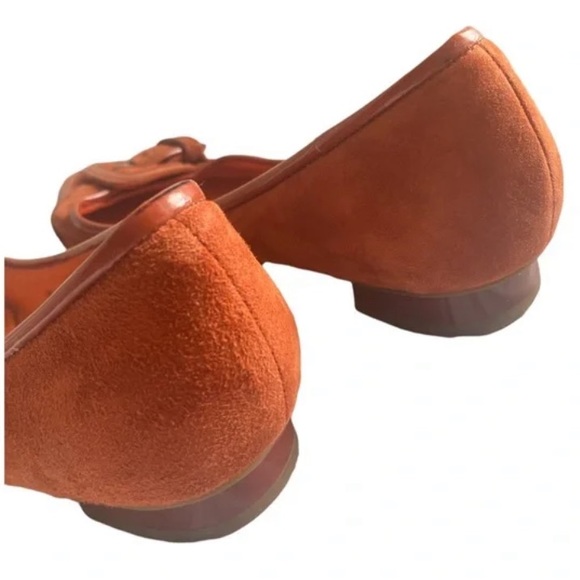 VIA SPIGA POINTED TOE ORANGE SUEDE LEATHER FLAT SIZE : 10 M - Picture 3 of 7